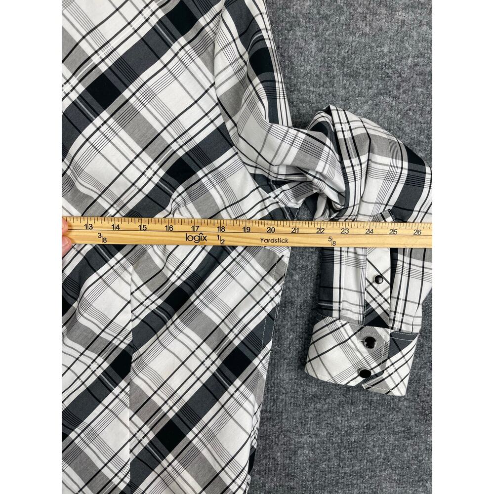 New York & Company Shirt Women’s XL Black/White Plaid Long Sleeve - Picture 11 of 13